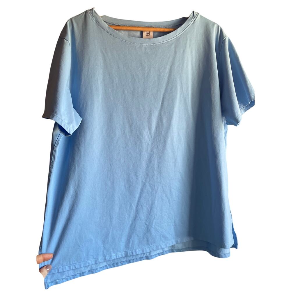 Women’s Cotton Blend Short Sleeve Tee Boxy LARGE Activewear Blue